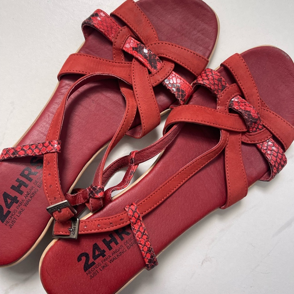 Women's Red Strappy Sandals